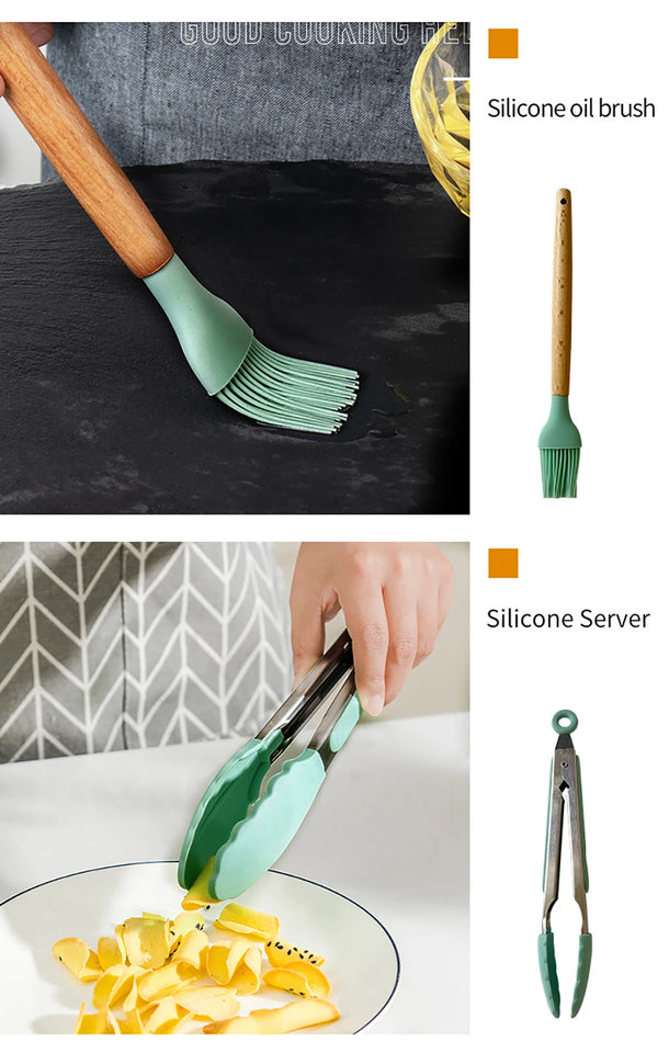 Silicone Kitchenware Cooking Utensils Set Non-stick Cookware Spatula Shovel Egg
