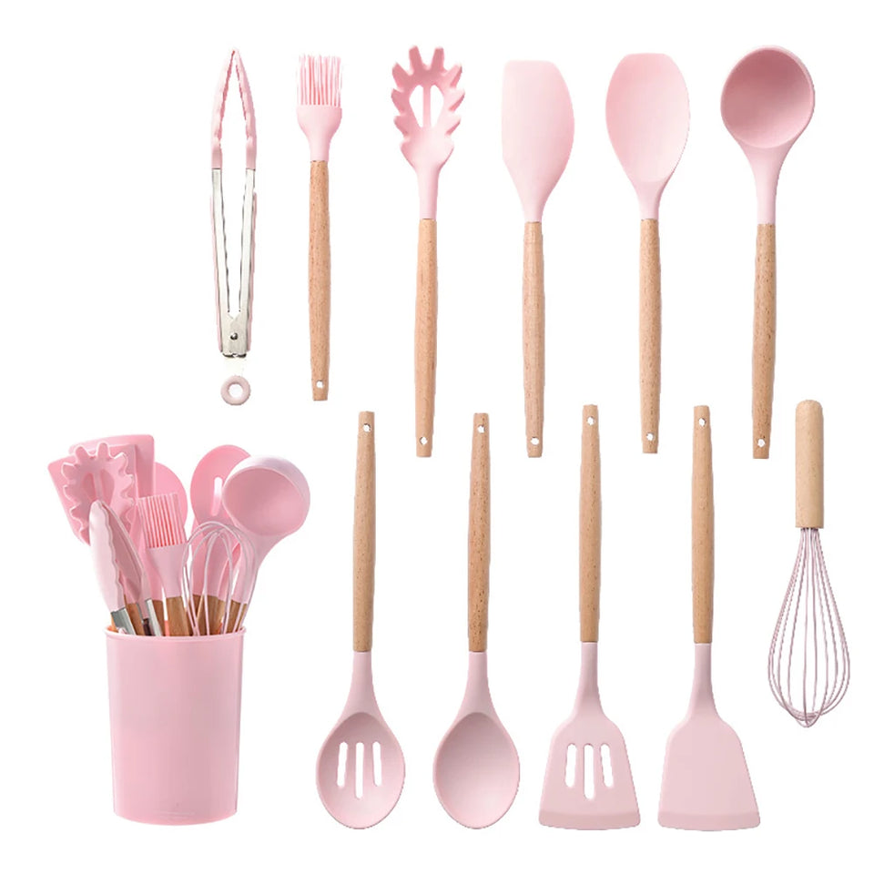 Silicone Kitchenware Cooking Utensils Set Non-stick Cookware Spatula Shovel Egg