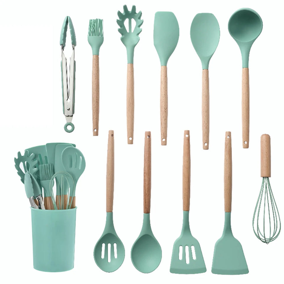 Silicone Kitchenware Cooking Utensils Set Non-stick Cookware Spatula Shovel Egg