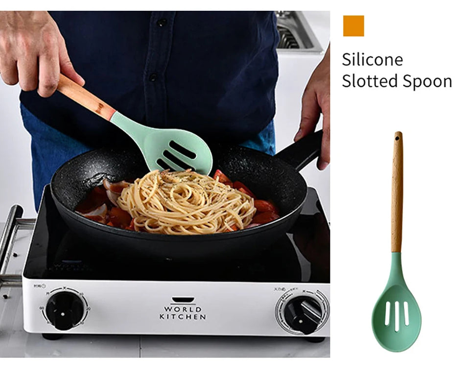 Silicone Kitchenware Cooking Utensils Set Non-stick Cookware Spatula Shovel Egg