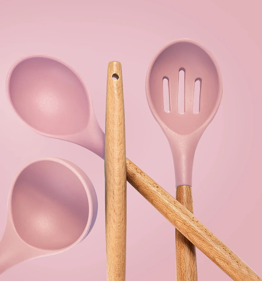 Silicone Kitchenware Cooking Utensils Set Non-stick Cookware Spatula Shovel Egg