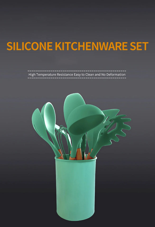 Silicone Kitchenware Cooking Utensils Set Non-stick Cookware Spatula Shovel Egg