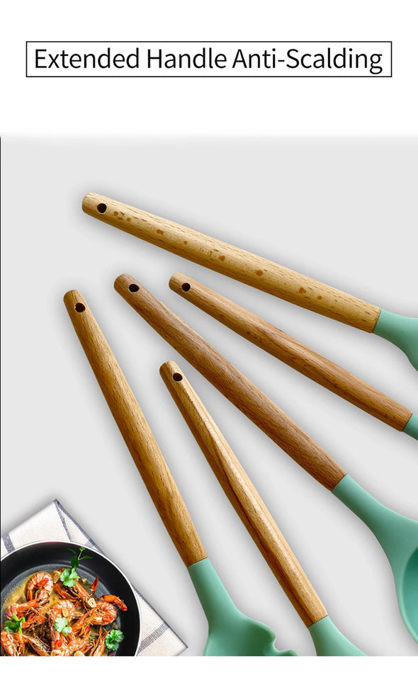 Silicone Kitchenware Cooking Utensils Set Non-stick Cookware Spatula Shovel Egg