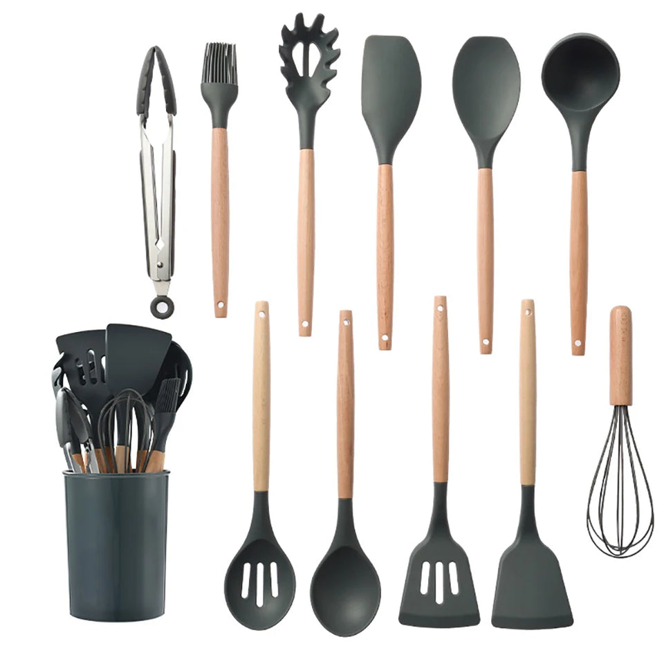 Silicone Kitchenware Cooking Utensils Set Non-stick Cookware Spatula Shovel Egg