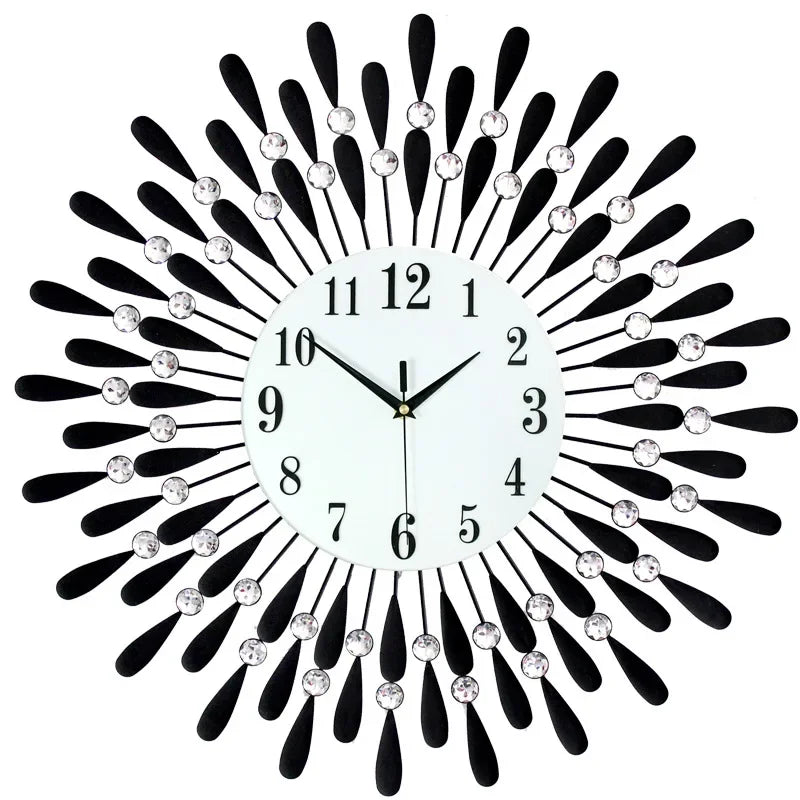 Crystal Sun Modern Style Silent Wall Clock