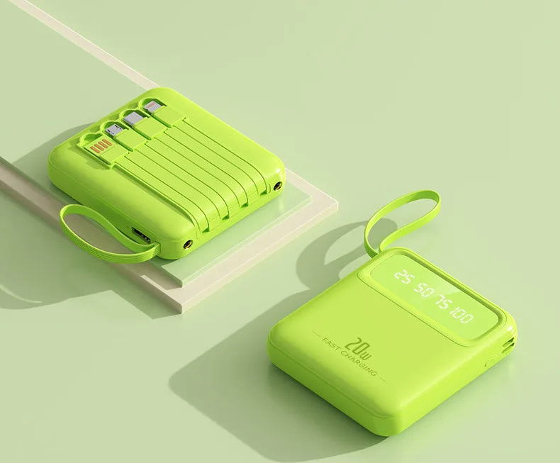 20000mAh Power Bank Built-in Cable Phone
