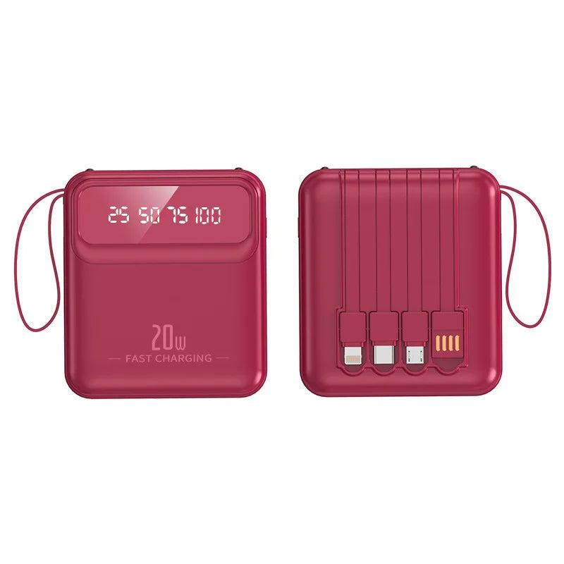 20000mAh Power Bank Built-in Cable Phone