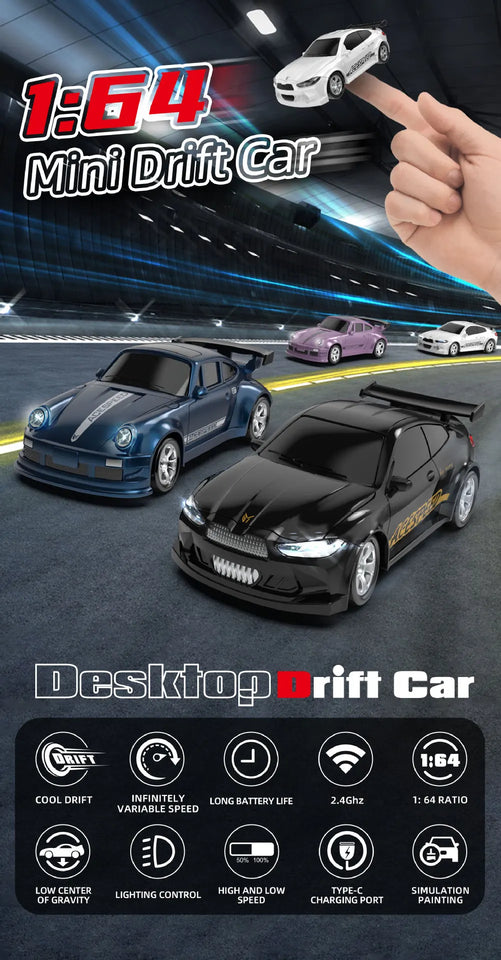 2026 New 1/64 Rc Car Desktop Remote Control Car Toy Stunt Remote Control  Car