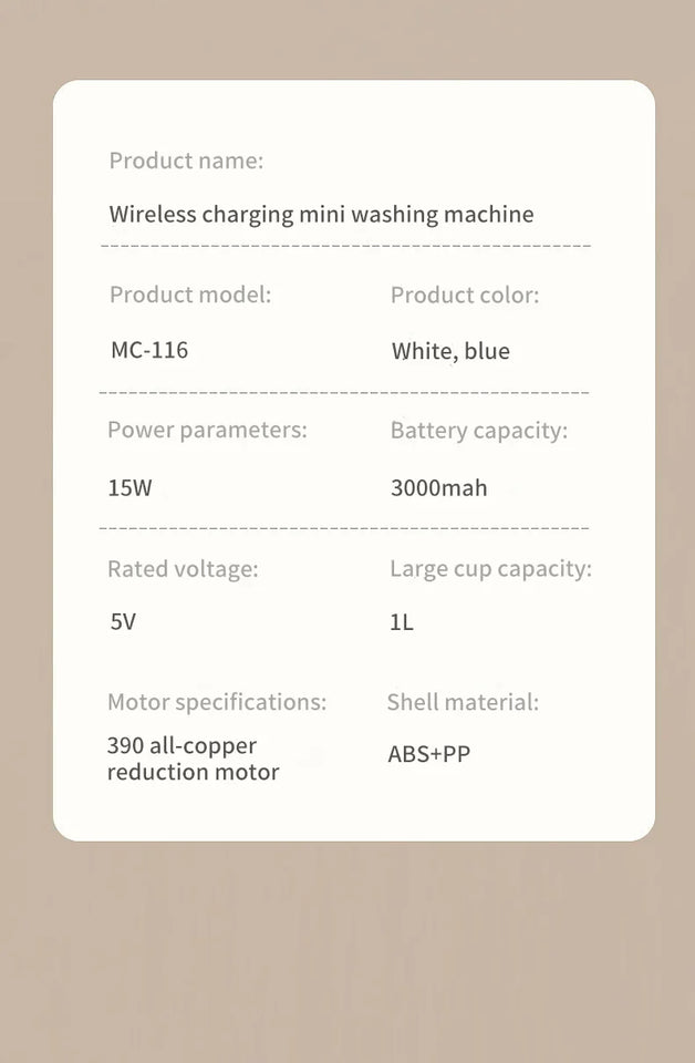Wireless  Mini Washing Machine