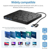 External DVD RW CD Burner USB 3.0 Type C 2-in-1 Slim Drive Burner Reader