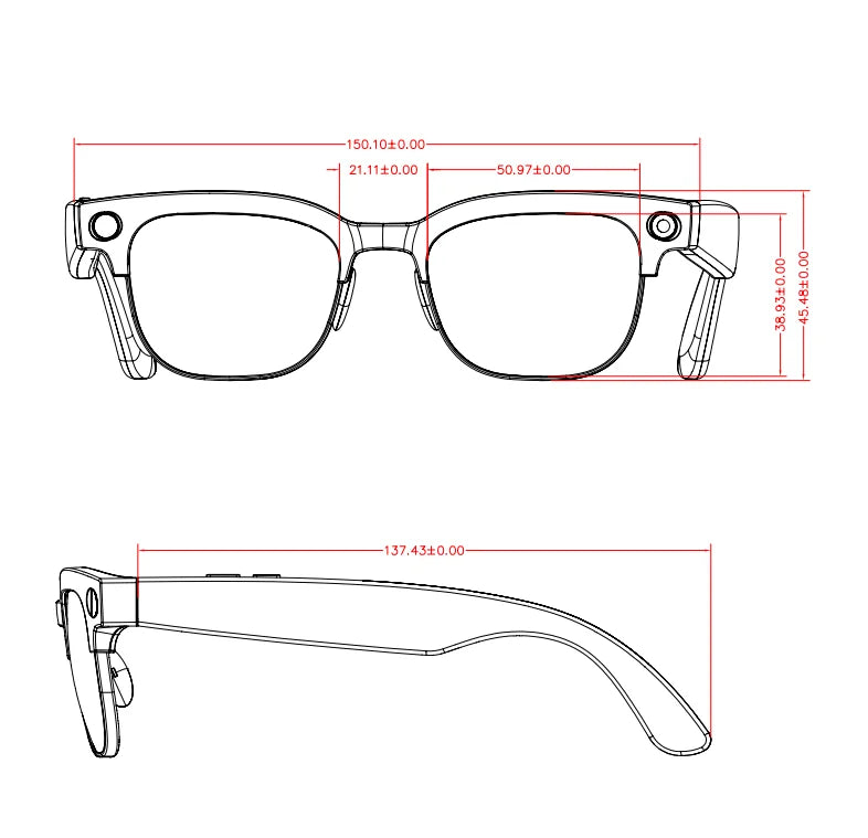 2026New 800W Pixel Camera Smart Glasses Men Video