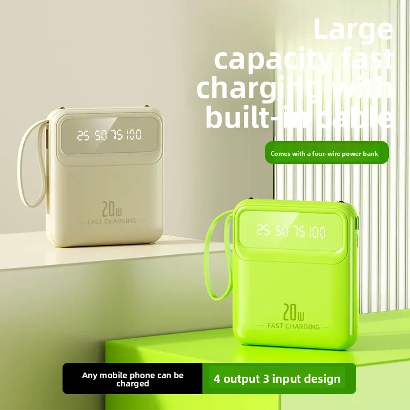 20000mAh Power Bank Built-in Cable Phone