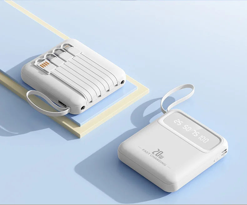 20000mAh Power Bank Built-in Cable Phone