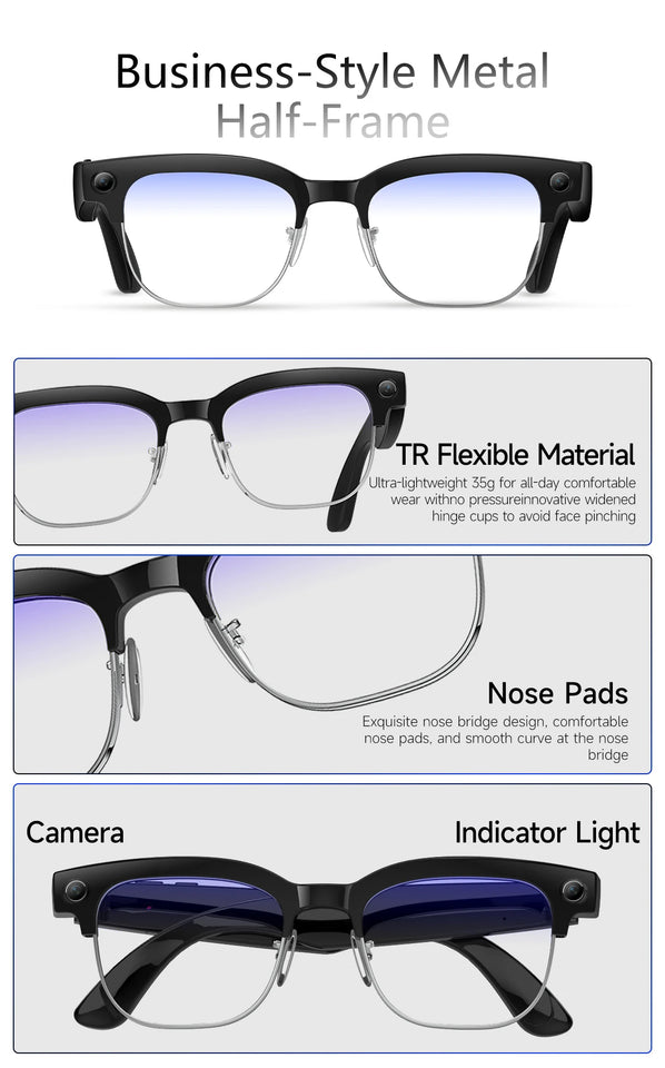 2026New 800W Pixel Camera Smart Glasses Men Video Recording AI Photo Recognition Bluetooth Call Voice Translation Sunglasses Man