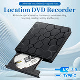 External DVD RW CD Burner USB 3.0 Type C 2-in-1 Slim Drive Burner Reader