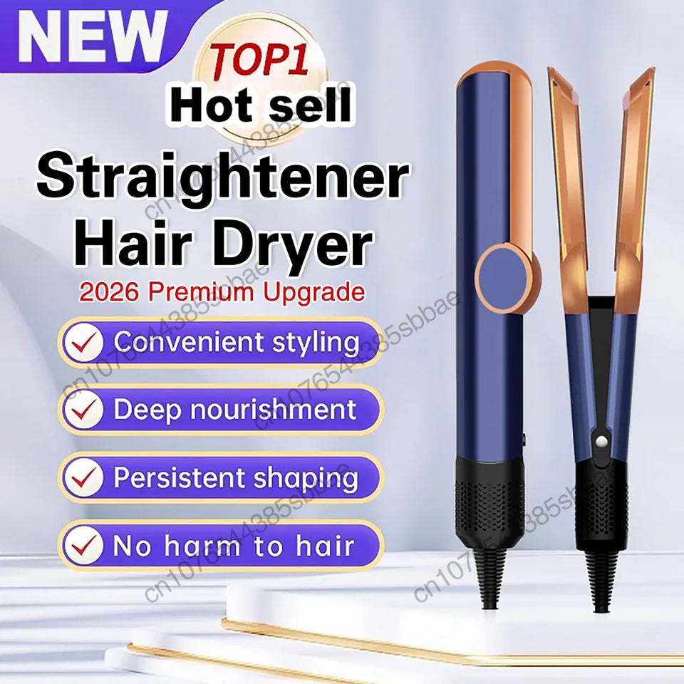 2-in-1 Negative Ion Hair Dryer Multi-Function Straightener