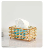 European Style Light Luxury Crystal Tissue Box Retro Coffee Table Paper Box