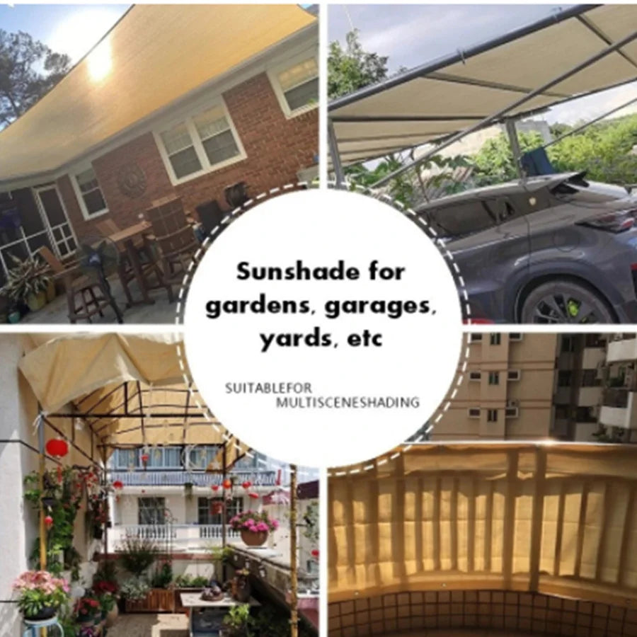 Anti UV Coffee Brown HDPE Sun Shade Sail Gazebo Sunblock Shade Cloth Sunshade Netting Terrace Balcony Screen Car Cover