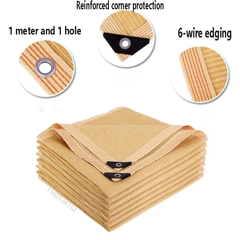 Anti UV Coffee Brown HDPE Sun Shade Sail Gazebo Sunblock Shade Cloth Sunshade Netting Terrace Balcony Screen Car Cover