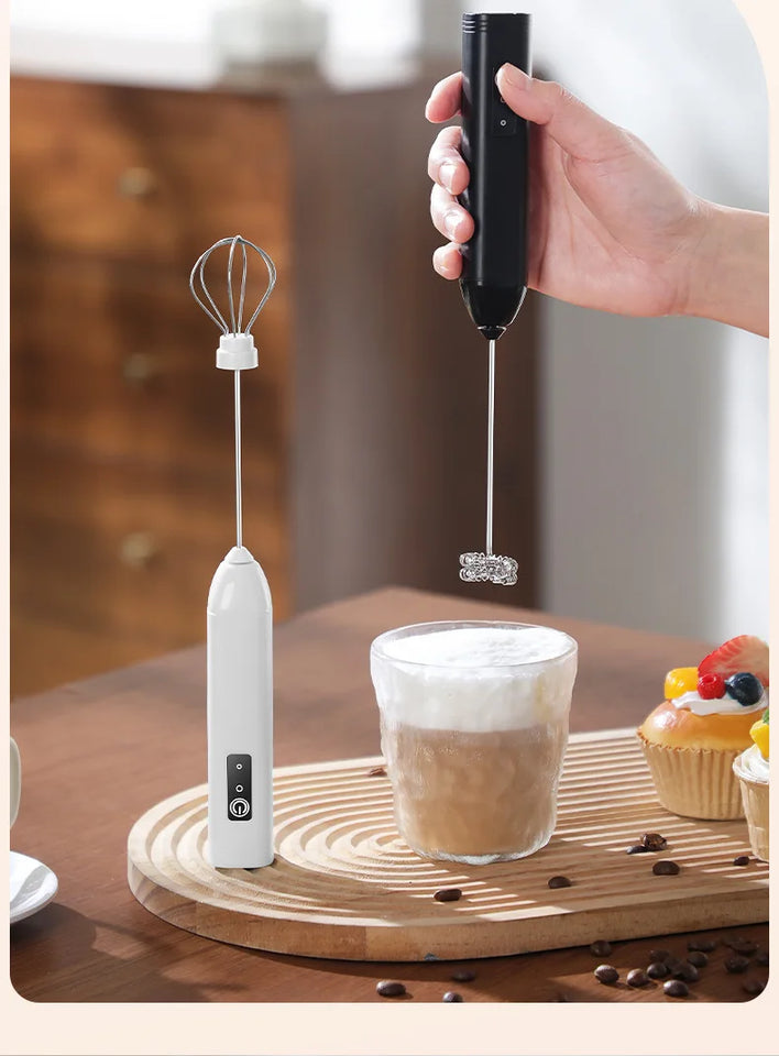 2-in-1 Kitchen Items USB Charging Electric Egg Beater Mini Blender Kitchens Accessories Mixer Household Gadgets Double Head Bar