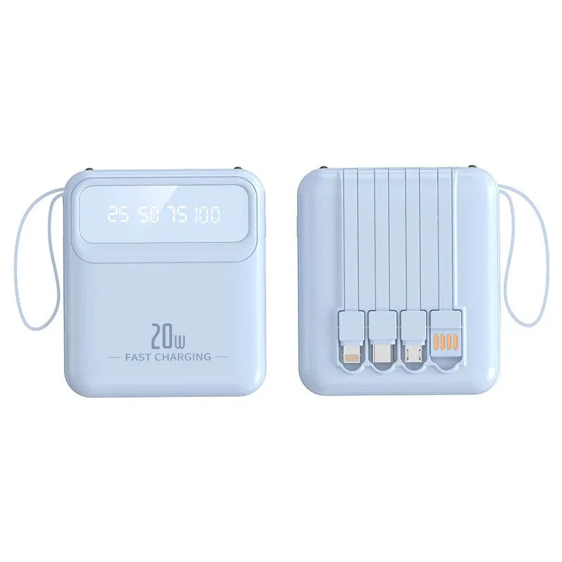20000mAh Power Bank Built-in Cable Phone