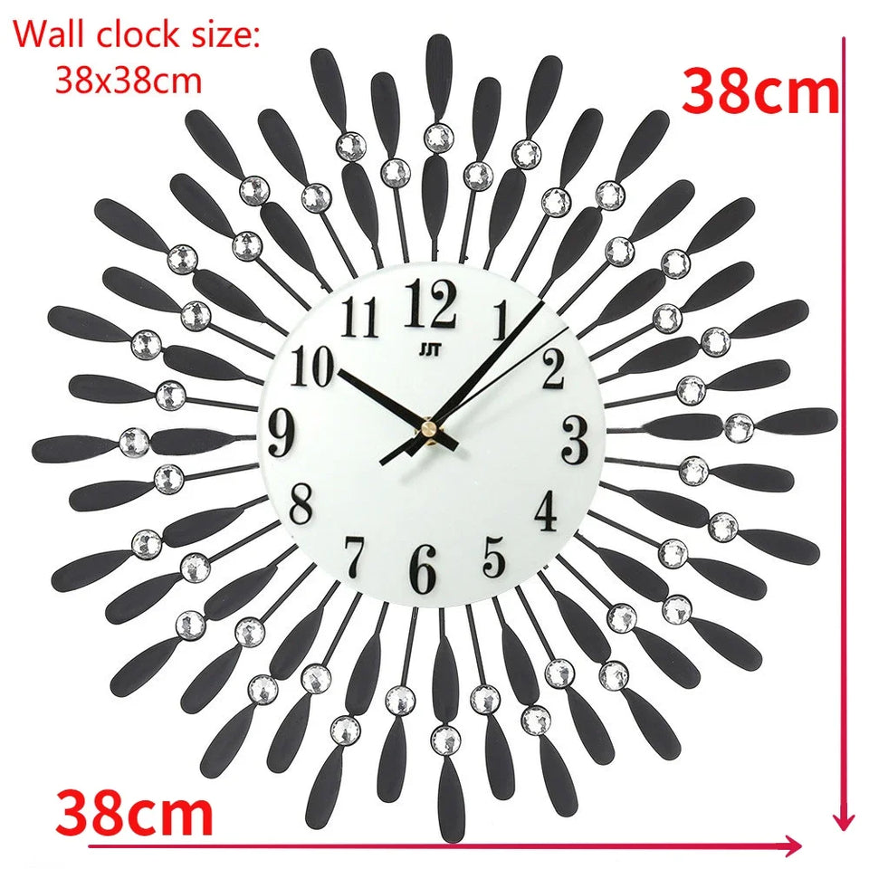Crystal Sun Modern Style Silent Wall Clock