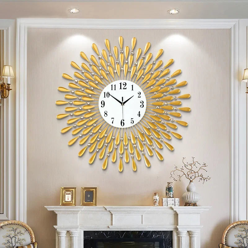 Crystal Sun Modern Style Silent Wall Clock