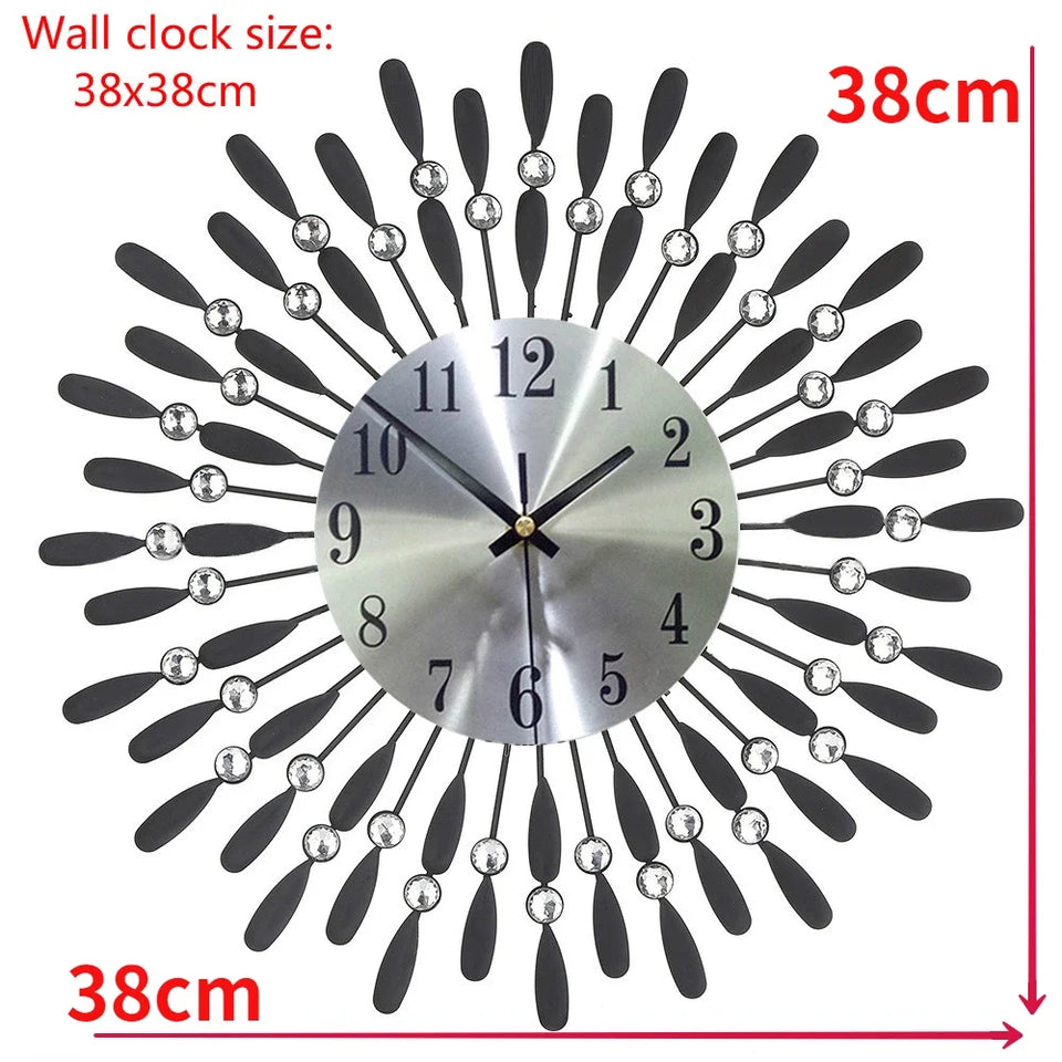 Crystal Sun Modern Style Silent Wall Clock