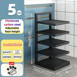 Adjustable Pot Rack Organizer, Kitchen Stainless Steel Pot Storage Rack