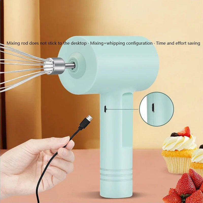Diwiter 1 PCS Wireless Electric Food Mixer Portable 3 Speeds Egg Beater Baking