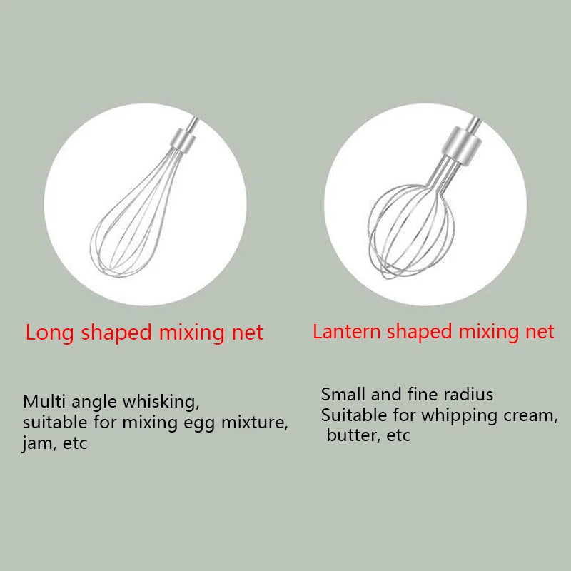 Diwiter 1 PCS Wireless Electric Food Mixer Portable 3 Speeds Egg Beater Baking