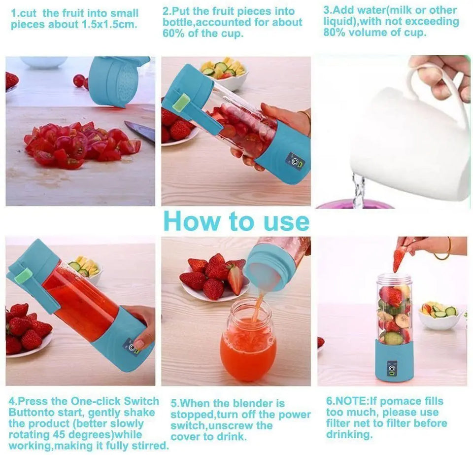Portable Mini Electric Juicer USB Charging Smoothie Milkshake Make