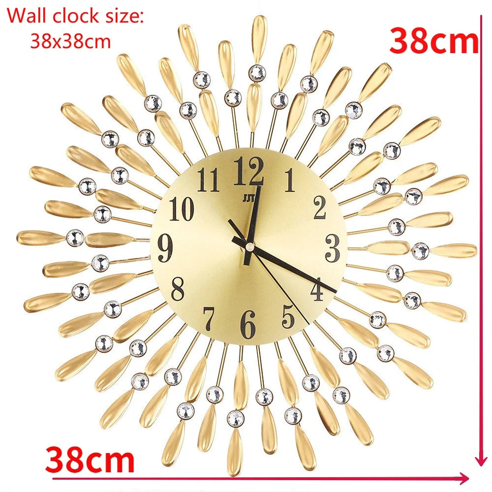 Crystal Sun Modern Style Silent Wall Clock