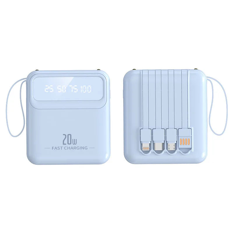 20000mAh Power Bank Built-in Cable Phone