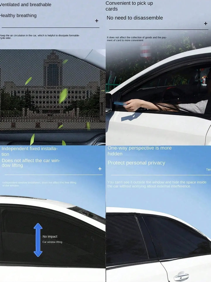 4-Piece Breathable Mesh Car Side Window Shade