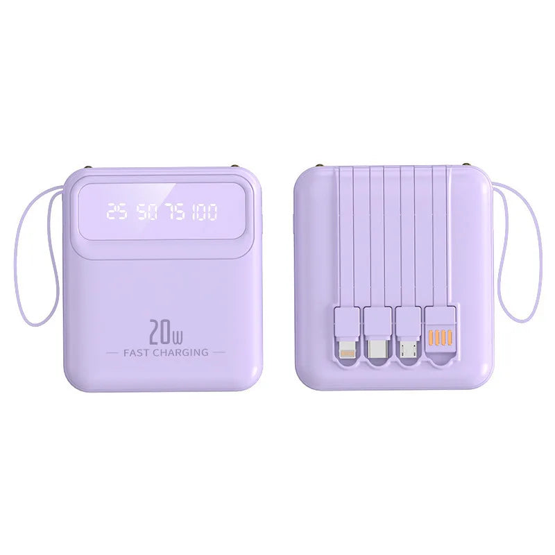 20000mAh Power Bank Built-in Cable Phone
