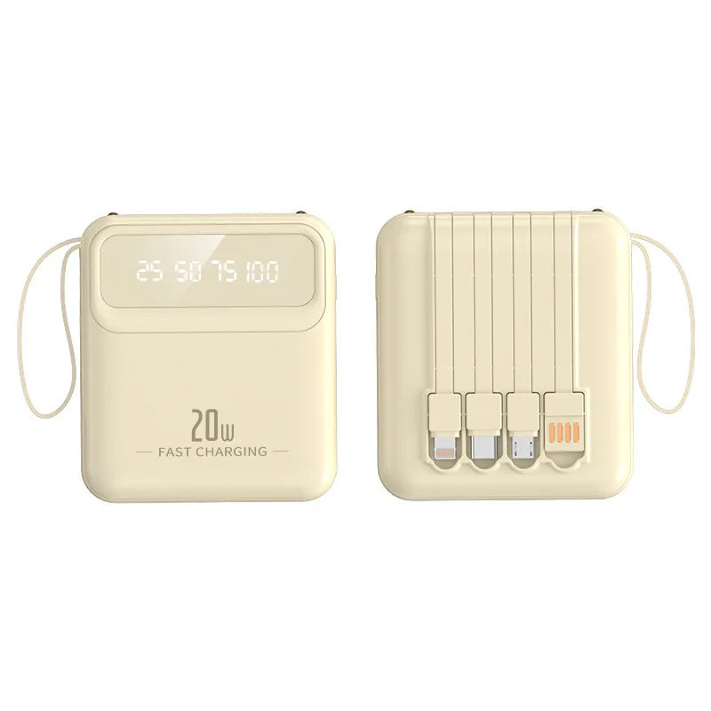 20000mAh Power Bank Built-in Cable Phone