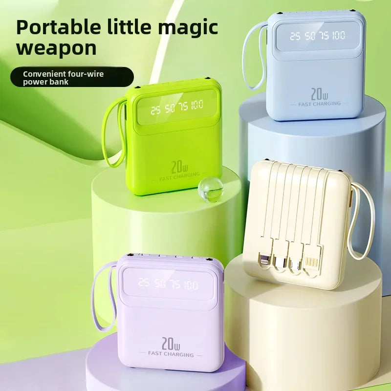 20000mAh Power Bank Built-in Cable Phone