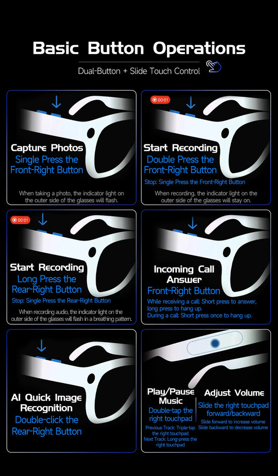 2026New 800W Pixel Camera Smart Glasses Men Video Recording AI Photo Recognition Bluetooth Call Voice Translation Sunglasses Man