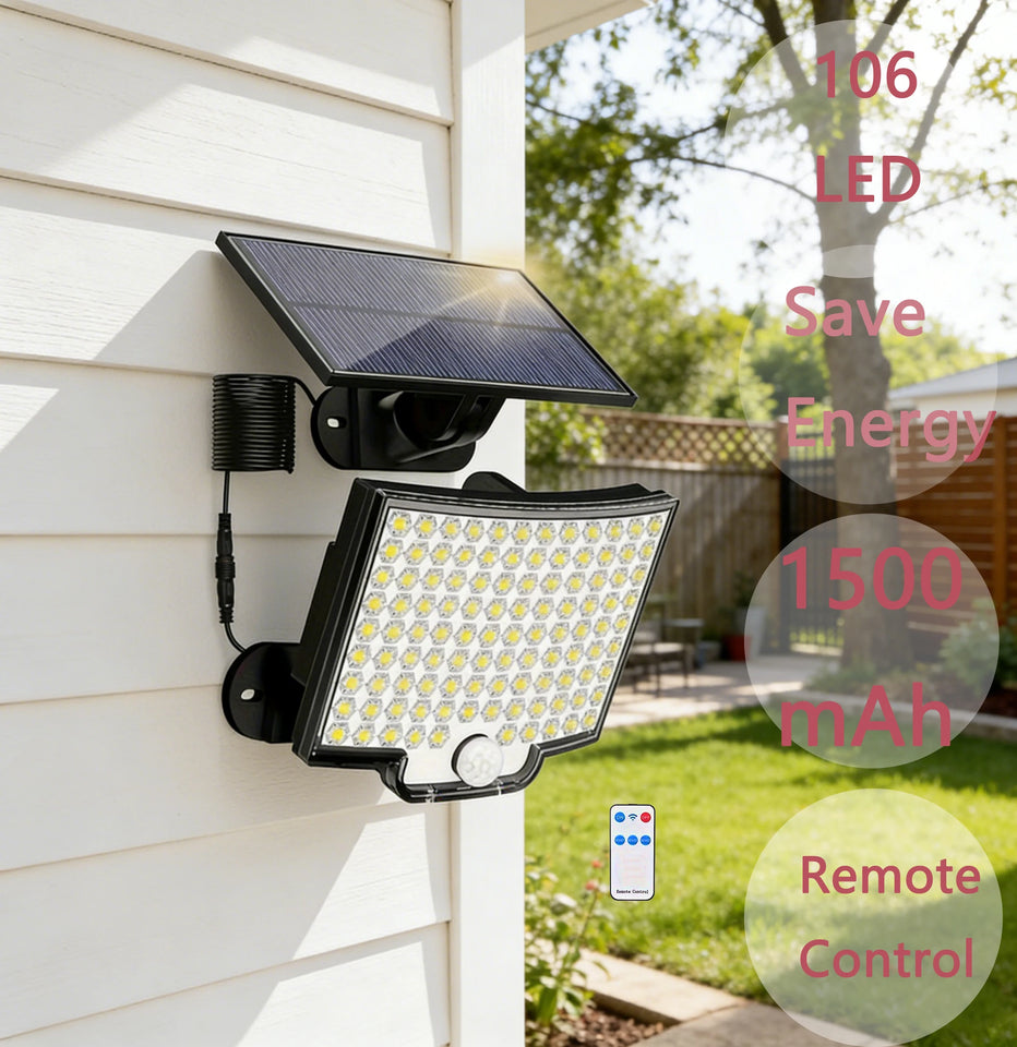 106 LED 3000LM Solar Powered Motion Sensor
