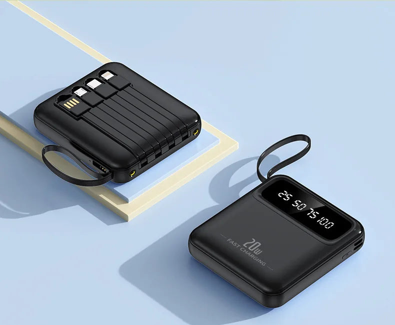 20000mAh Power Bank Built-in Cable Phone