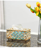 European Style Light Luxury Crystal Tissue Box Retro Coffee Table Paper Box