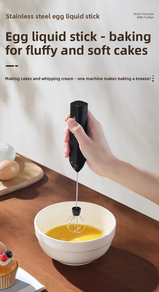 2-in-1 Kitchen Items USB Charging Electric Egg Beater Mini Blender Kitchens Accessories Mixer Household Gadgets Double Head Bar
