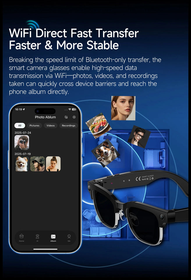 2026New 800W Pixel Camera Smart Glasses Men Video