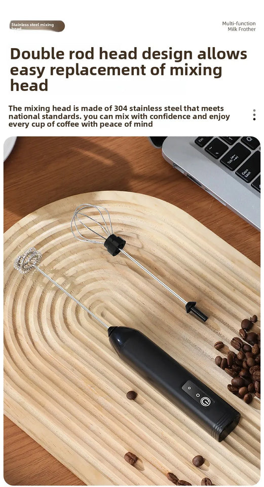 2-in-1 Kitchen Items USB Charging Electric Egg Beater Mini Blender Kitchens Accessories Mixer Household Gadgets Double Head Bar