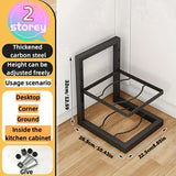 Adjustable Pot Rack Organizer, Kitchen Stainless Steel Pot Storage Rack
