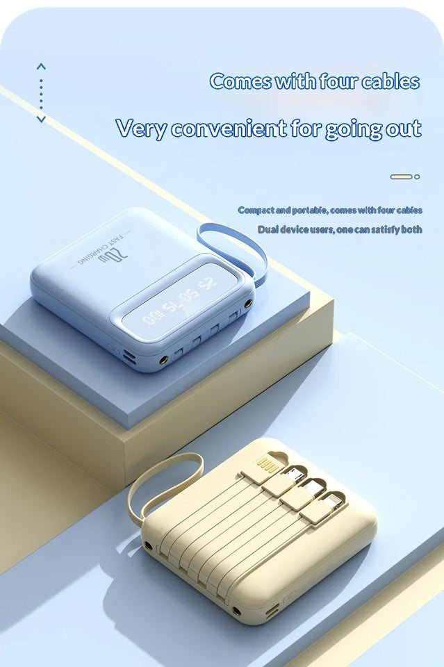 20000mAh Power Bank Built-in Cable Phone