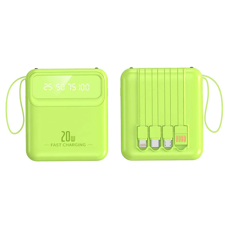 20000mAh Power Bank Built-in Cable Phone