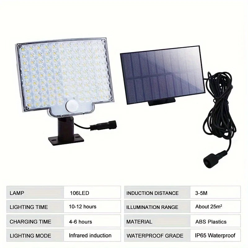 106 LED 3000LM Solar Powered Motion Sensor
