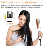 2-in-1 Negative Ion Hair Dryer Multi-Function Straightener